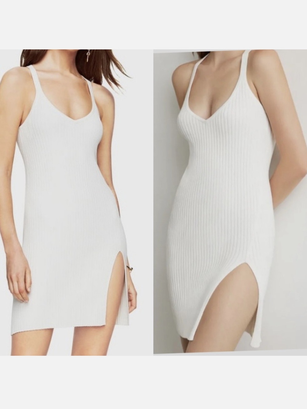 BCBG Max Azria | Ribbed V-Neck Slip Dress